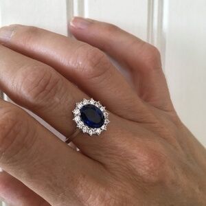 Blue Sapphire Sterling Silver Ring